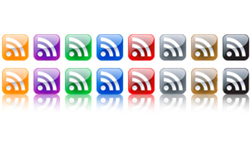 4 glossy rss icons