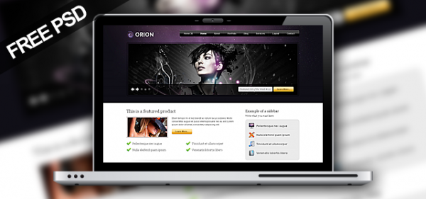 orion free wordpress PSD