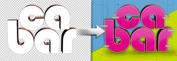 Glossy 3D Text Effect