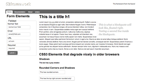 52framework 15 Free HTML5 CSS3 Templates to Start the Future of Web Design