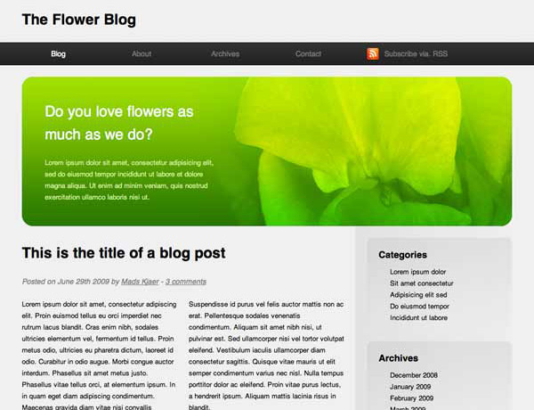 the flower blog 15 Free HTML5 CSS3 Templates to Start the Future of Web Design