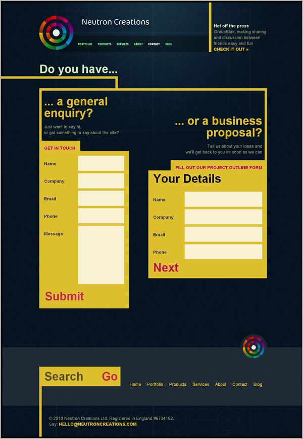 contact form design inspiration