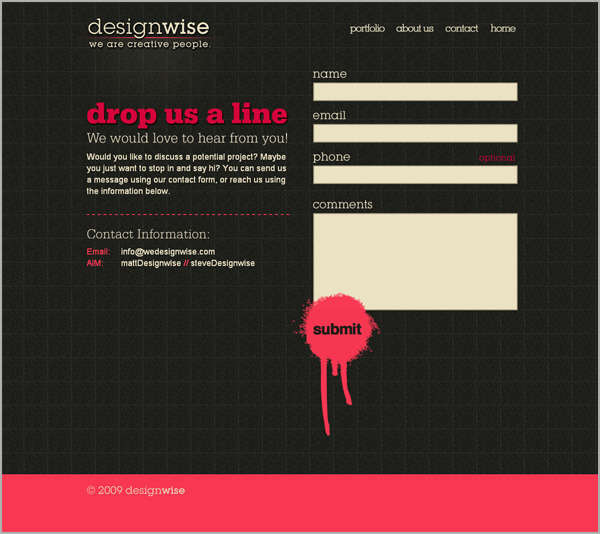 contact form design inspiration