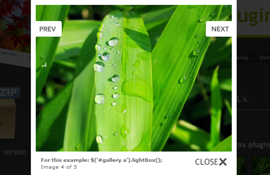 jQuery lightBox