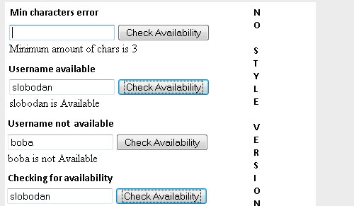 Checking username availability with ajax jQuery form plugin