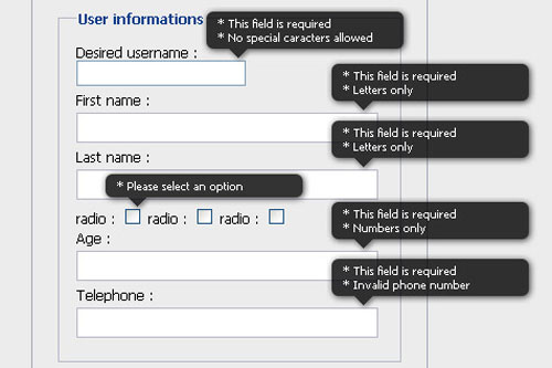 A inline validation jQuery form plugin