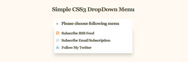  Simple CSS3 Dropdown Menu