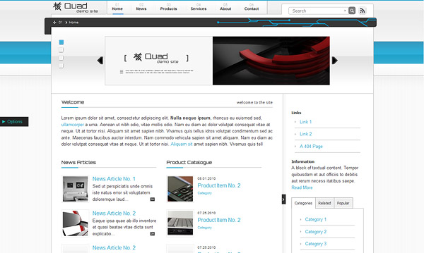 Quad Template NewsBlog and Product Catalogue