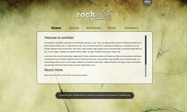 Rockfolio One Page Portfolio Template