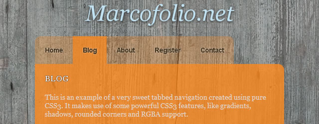 Sweet Tabbed Navigation Bar using CSS3