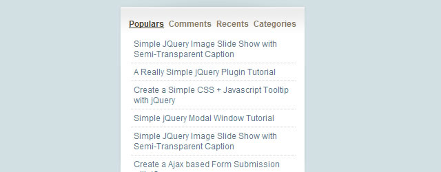 Sliding Tab Menu for Sidebar (jQuery)