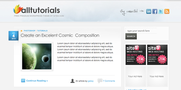 alltuts 13 New and Free High Quality Wordpress Themes