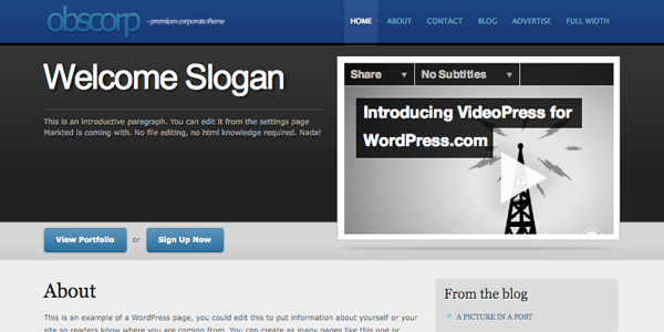 obscorp 13 New and Free High Quality Wordpress Themes