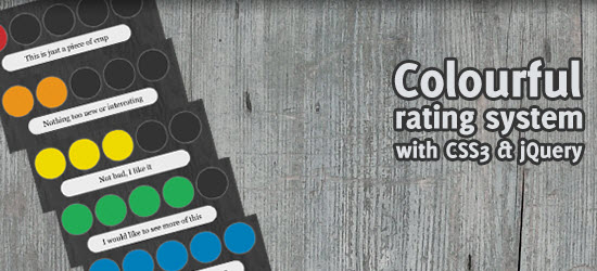 jQuery quickie: Colourful rating system with CSS3