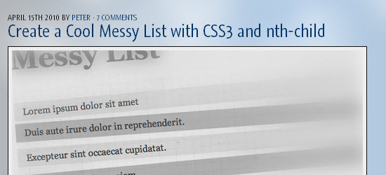 Create a Cool Messy List with CSS3 and nth-child