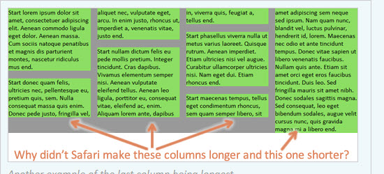 Deal-breaker problems with CSS3 multi-columns