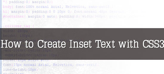 How to Create Inset Text with CSS3