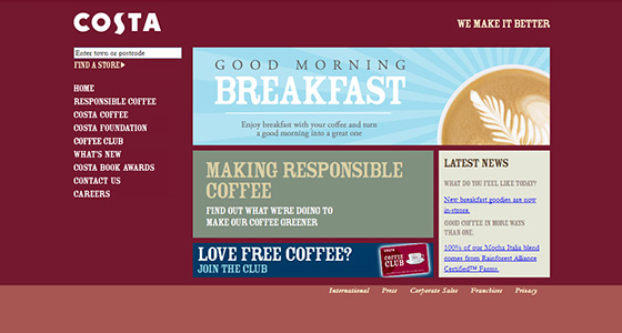 instantShift - Delicious Coffee Website Designs