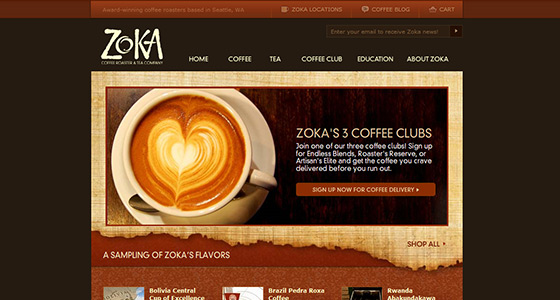 instantShift - Delicious Coffee Website Designs