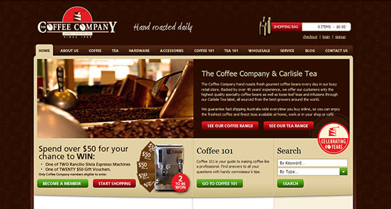 instantShift - Delicious Coffee Website Designs