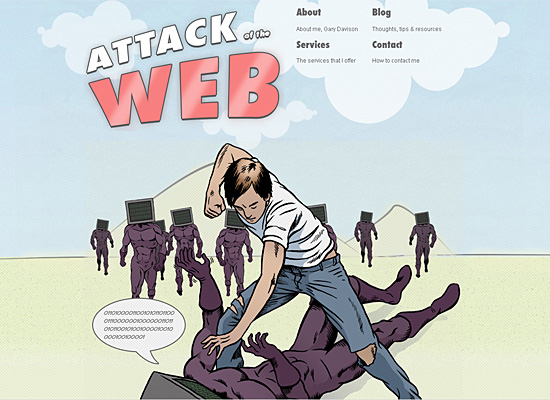 Attackoftheweb in Showcase of Cartoon Style Web Designs