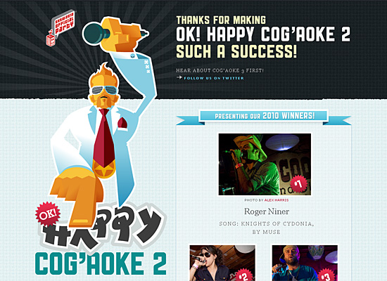 Cogaoke in Showcase of Cartoon Style Web Designs