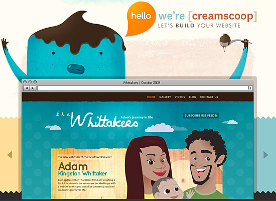 Creamscoop in Showcase of Cartoon Style Web Designs