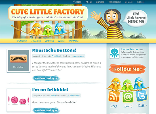 Cutelittlefactory in Showcase of Cartoon Style Web Designs