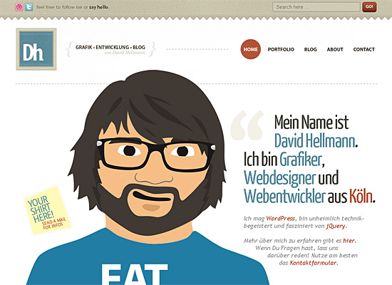 Davidhellmann in Showcase of Cartoon Style Web Designs