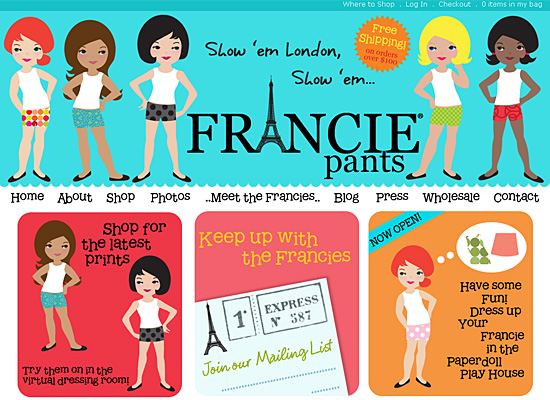 Francie-pants in Showcase of Cartoon Style Web Designs