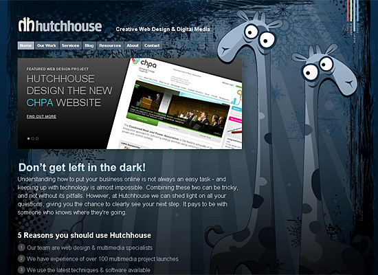 Hutchhouse in Showcase of Cartoon Style Web Designs