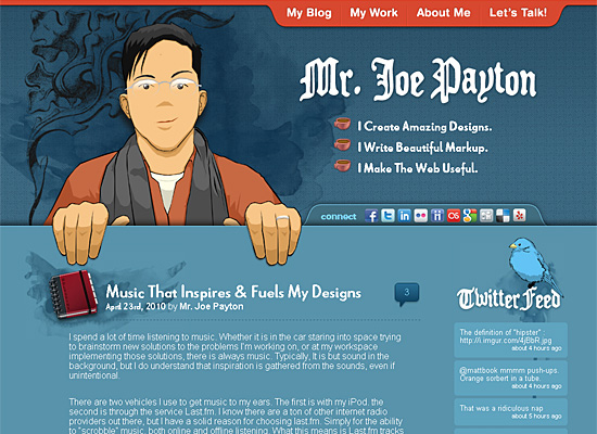 Josephpayton in Showcase of Cartoon Style Web Designs