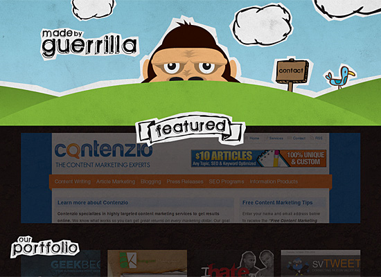 Madebyguerrilla in Showcase of Cartoon Style Web Designs