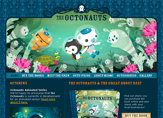 Octonauts in Showcase of Cartoon Style Web Designs