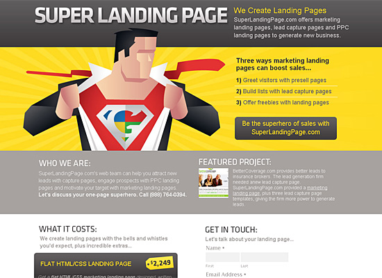 Superlandingpage in Showcase of Cartoon Style Web Designs