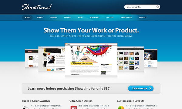 Showtim, Business and Portfolio WordPress Theme