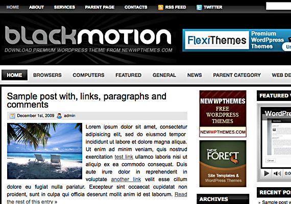 black motion 40+ Beautiful Wordpress 3.0 Ready Themes