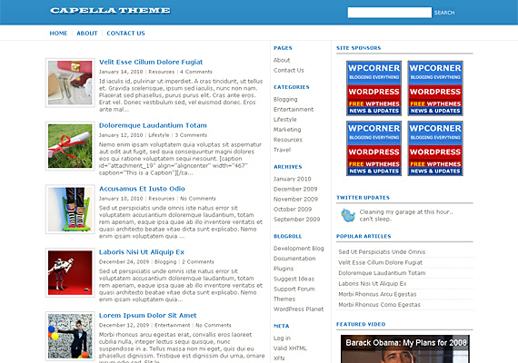 capella theme 40+ Beautiful Wordpress 3.0 Ready Themes