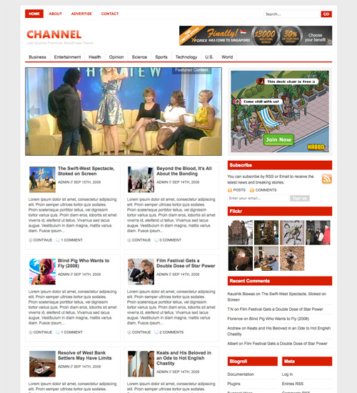 channel 40+ Beautiful Wordpress 3.0 Ready Themes