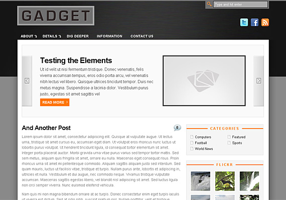 gadget 40+ Beautiful Wordpress 3.0 Ready Themes