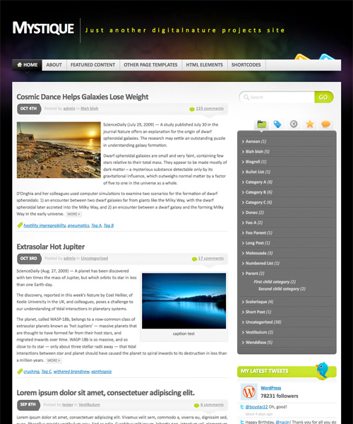 mystique 40+ Beautiful Wordpress 3.0 Ready Themes