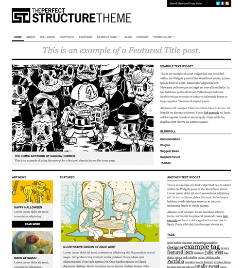 structure theme 40+ Beautiful Wordpress 3.0 Ready Themes