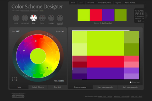 Colorschemedesigner in 40+ Useful Online Generators For Web Designers