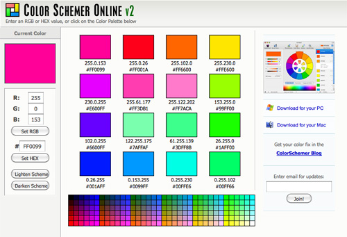 Colorschemer in 40+ Useful Online Generators For Web Designers