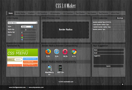 Css30maker in 40+ Useful Online Generators For Web Designers