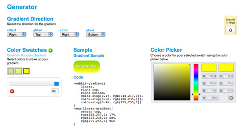 Css3gradientgenerator in 40+ Useful Online Generators For Web Designers