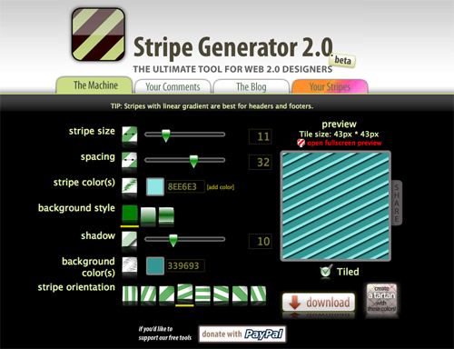 Stripegenerator in 40+ Useful Online Generators For Web Designers