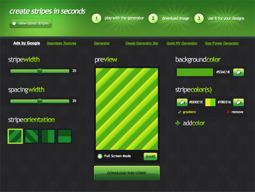 Stripemania in 40+ Useful Online Generators For Web Designers