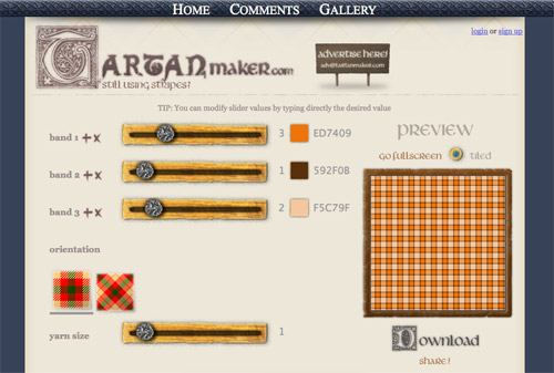 Tartanmaker in 40+ Useful Online Generators For Web Designers