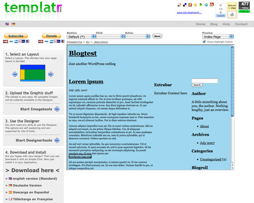 Templatr in 40+ Useful Online Generators For Web Designers